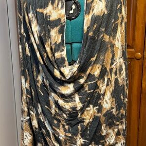 Fabulous! Vintage Cynthia Rowley draped sleeveless cowl neck oversized - Size1x